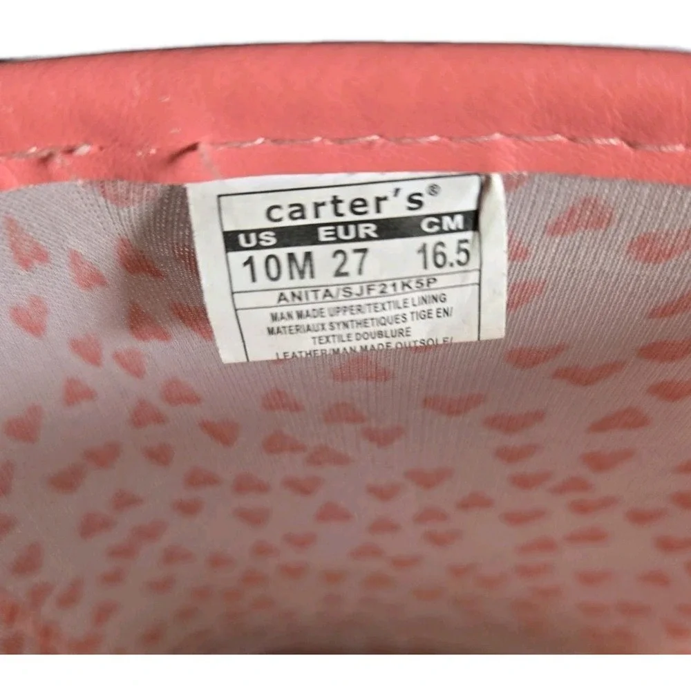 Simple Joys by Carters Juju Girls rain boots, Pink‎ w/ pink hearts size 10m used